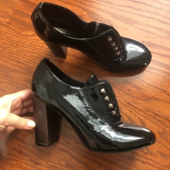 Theory Black Nariko Patent Leather Bootie, 37 - Picture 1 of 15